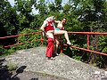 Running senior guy shagging a much younger chick