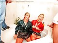 Two hot blonde lesbians in a hardcore piss party
